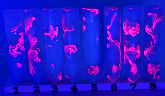 PBBrick-033: Electric Glacier Glow Frosted Blue Pink Pen Blank Diamond Painting Alumilite Resin Casting