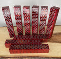 PBBrick-038: Pen Blanks - Red Orange with Silver 3D Printed PLA Honeycomb Alumilite Resin Casting Diamond Painting Pen