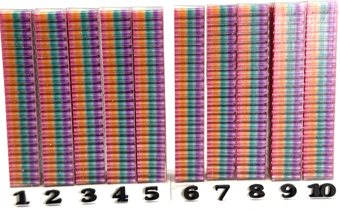 PBBrick-056: Mermaid Scales Rainbow 3D Printed with Glitter Pen Blank Diamond Painting Alumilite Resin Casting