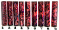 PBBrick-058: Dark Crimson Flame Black Purple Peach Swirls Pen Blank Diamond Painting Alumilite Resin Casting