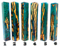 PBBrick-069: Green Blue Copper Cholla Cactus Hybrid Pen Blank Diamond Painting Alumilite Resin Casting