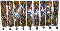 PBBrick-084:  Forged Molten Metals Gold Copper Bronze Silver with White Swirls Blue Pen Blank Diamond Painting Alumilite Resin Casting