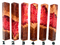 PBBrick-087: Red Orange White Malle Burl Hybrid Pen Blank Diamond Painting Alumilite Resin Casting