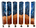 PBBrick-090: Blue White Malle Burl Hybrid Pen Blank Diamond Painting Alumilite Resin Casting