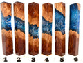 PBBrick-091: Blue White Malle Burl Hybrid Pen Blank Diamond Painting Alumilite Resin Casting