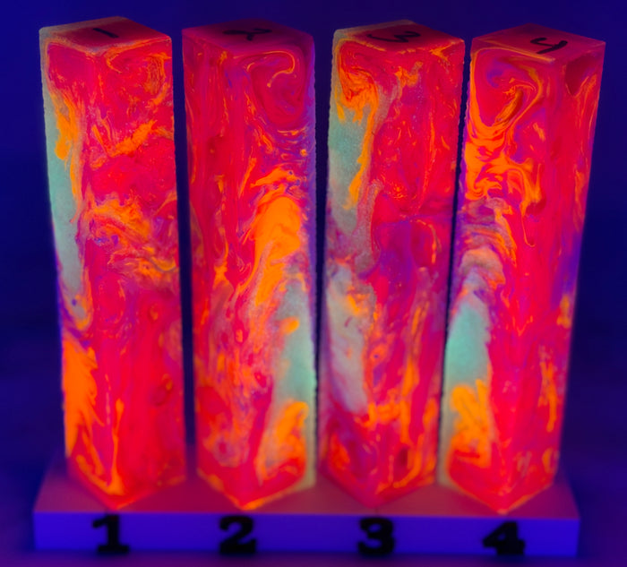 PBBrick-094: Fuchsia Inferno Chubby Pink Orange White Yellow Glitter Pen Blank Diamond Painting Alumilite Resin Casting
