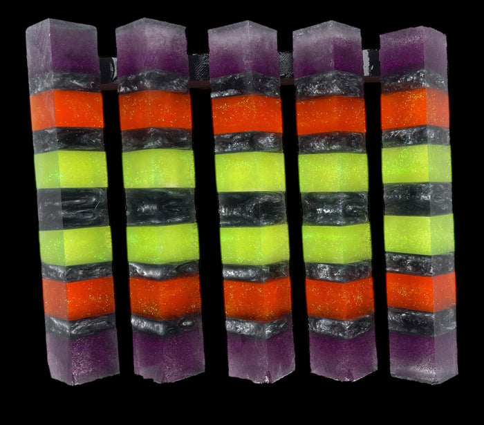 PBBrick-126:  Purple Orange Green with Glitter Pen Blank Diamond Painting Alumilite Resin Casting