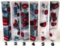 PBBrick-130: Arctic Vineyard White with Red Glitter Redwine dyed Cattail Blue Green Dyed Prickly Pear Cactus Pen Blank Diamond Painting Alumilite Resin Casting