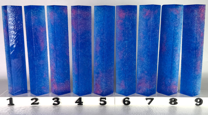 PBBrick-149: Starlit Sapphire Blue Pink with Starlight Glitter Pen Blank Diamond Painting Alumilite Resin Casting
