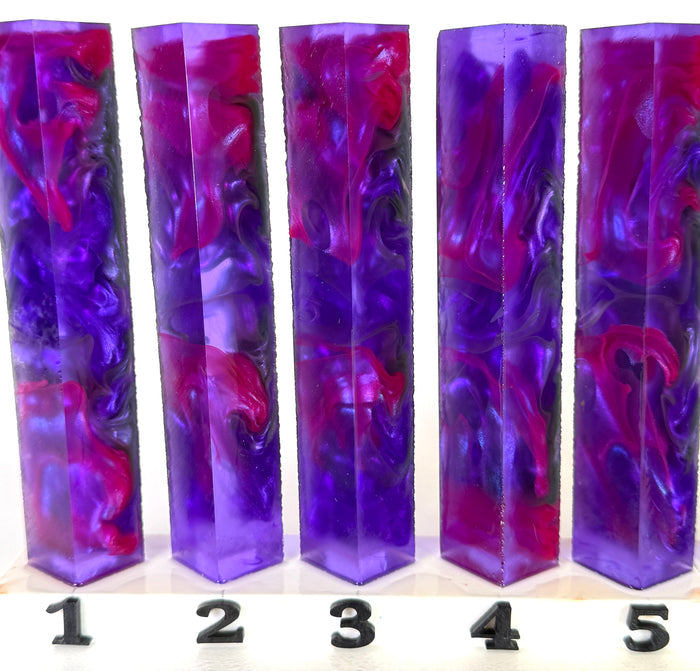 PBBrick-176: Galactic Bloom Purple Pink Swirls Pen Blank Diamond Painting Alumilite Resin Casting
