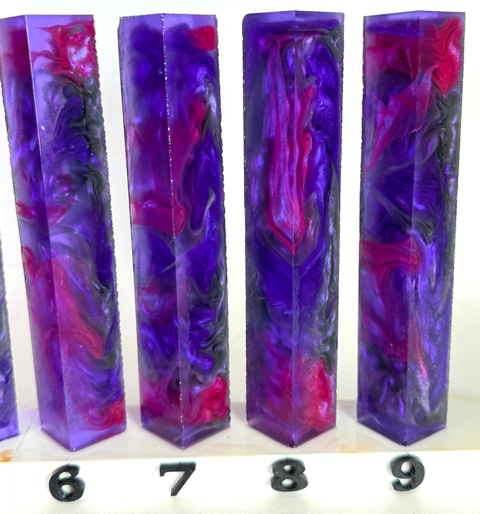 PBBrick-176: Galactic Bloom Purple Pink Swirls Pen Blank Diamond Painting Alumilite Resin Casting