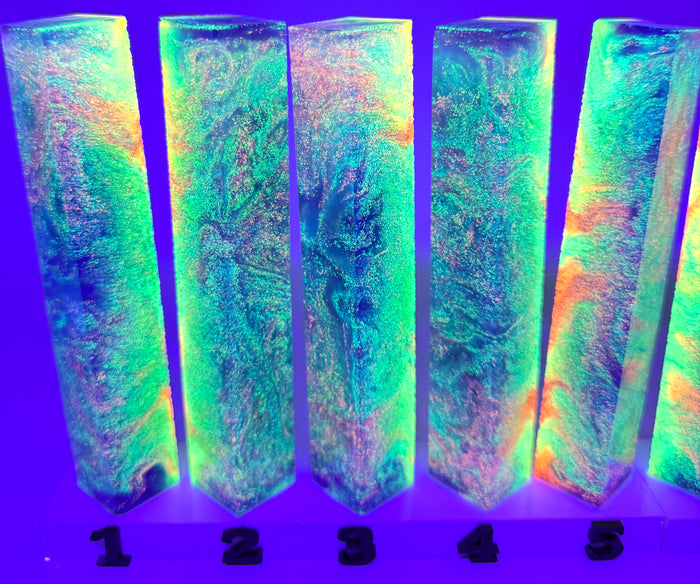 PBBrick-182: Galaxy Morph Purple with Green Orange Glitter Pen Blank Diamond Painting Alumilite Resin Casting