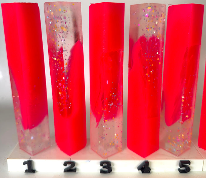 PBBrick-185: Confetti Crush Clear Pink with Confetti Glitter Pen Blank Diamond Painting Alumilite Resin Casting