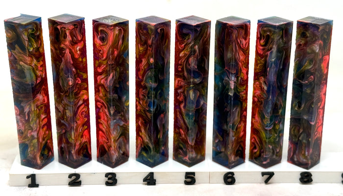 PBBrick-188: Midnight Ember Purple Blue Orange Yellow Pen Blank Diamond Painting Alumilite Resin Casting
