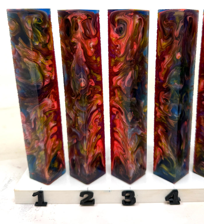 PBBrick-188: Midnight Ember Purple Blue Orange Yellow Pen Blank Diamond Painting Alumilite Resin Casting