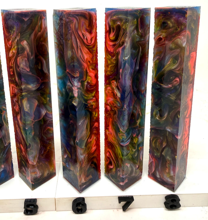 PBBrick-188: Midnight Ember Purple Blue Orange Yellow Pen Blank Diamond Painting Alumilite Resin Casting