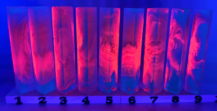 PBBrick-190: Lagoon Lights Blue Pink Pen Blank Diamond Painting Alumilite Resin Casting