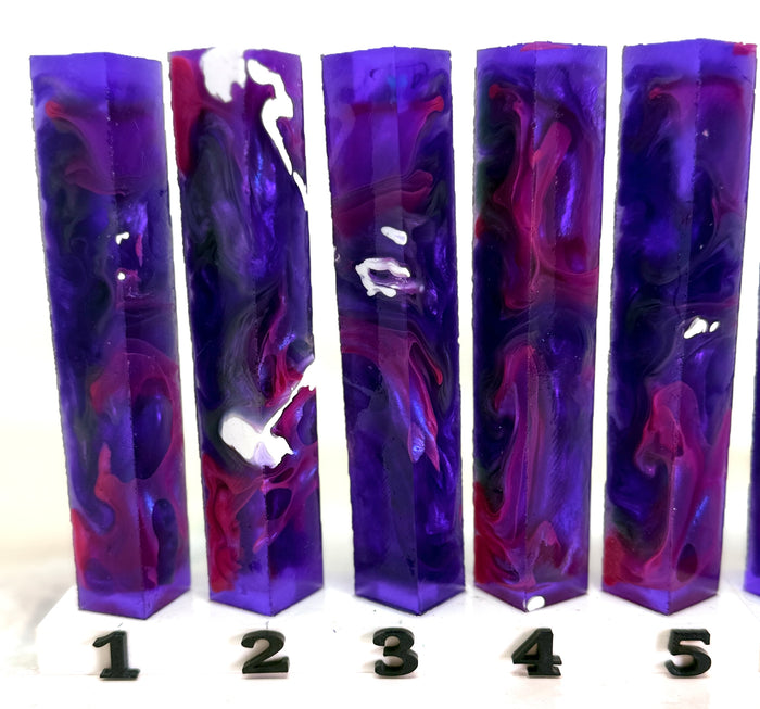 PBBrick-192: Midnight Nebula Purple Red White Pen Blank Diamond Painting Alumilite Resin Casting