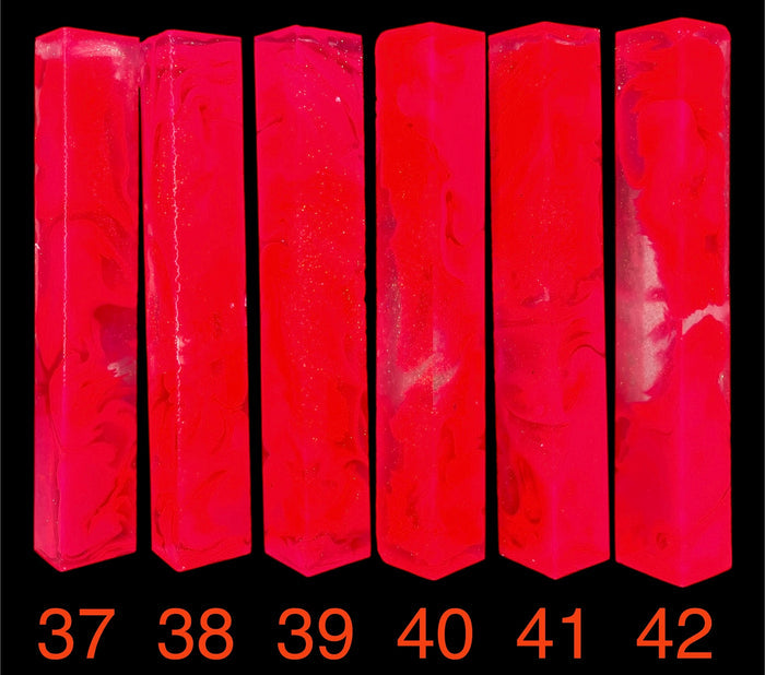 PBBrick-193: Pink Orange with Glitter Pen Blank Diamond Painting Alumilite Resin Casting