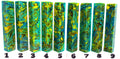 PBBrick-202: Parrot's Paradise Blue Teal Green Yellow Swirls Pen Blank Diamond Painting Alumilite Resin Casting