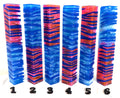 PBBrick-207: Synthwave Skyline Blue Pink White Cast over Blue Resin Stripes Pen Blank Diamond Painting Alumilite Resin Casting