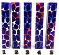 PBBrick-208: Electric Tidepool Purple Blue Cast over Blue Red White Resin Cast Giraffe Pattern Pen Blank Diamond Painting Alumilite Resin Casting