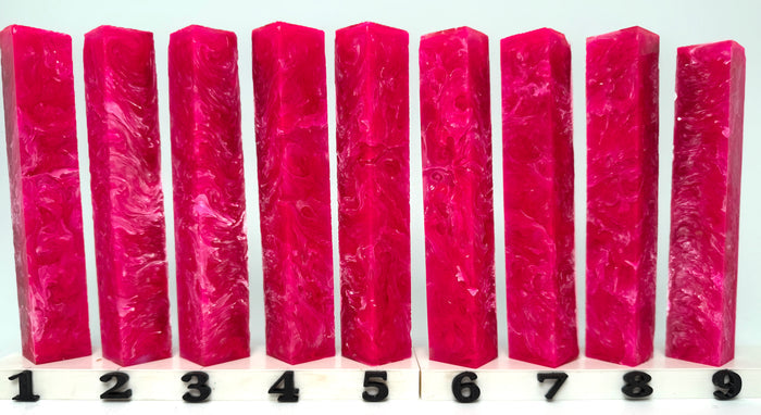 PBBrick-212: Pink White Swirls Pen Blank Diamond Painting Alumilite Resin Casting