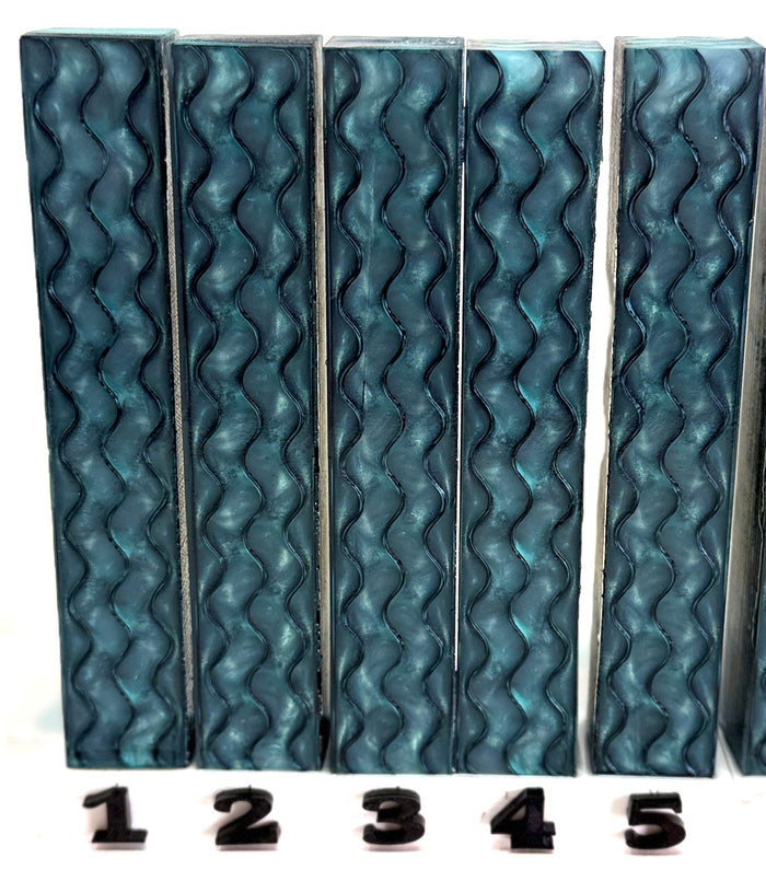 PBBrick-215: Tidal Elegance Blue Black 3D Printed Pen Blank Diamond Painting Alumilite Resin Casting