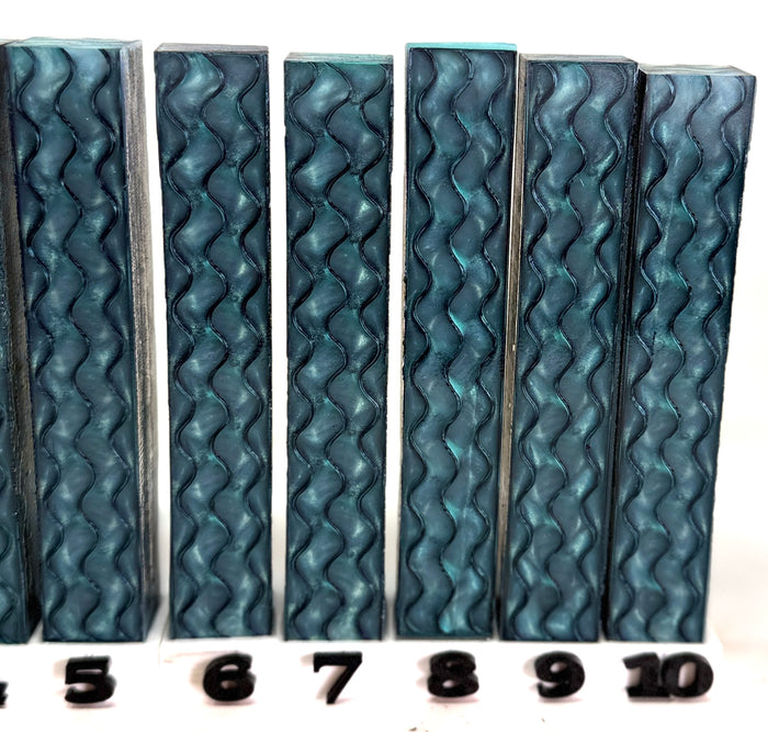 PBBrick-215: Tidal Elegance Blue Black 3D Printed Pen Blank Diamond Painting Alumilite Resin Casting