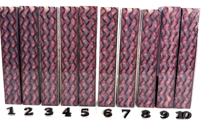 PBBrick-217: Burgundy Wave Red Black 3D Printed Pen Blank Diamond Painting Alumilite Resin Casting