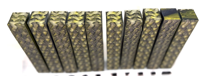 PBBrick-220: Champagne Current Gold Black 3D Printed Pen Blank Diamond Painting Alumilite Resin Casting