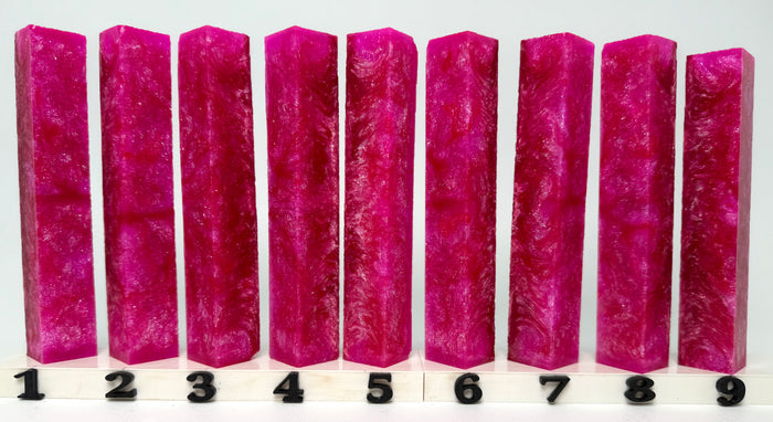 PBBrick-221: Pink and White Sparkle Glitter Pen Blank Diamond Painting Alumilite Resin Casting