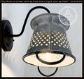 Petite Galvanized Rustic Colander Wall Sconce | The Lamp Goods