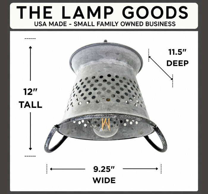 Rustic galvanized metal wall sconce