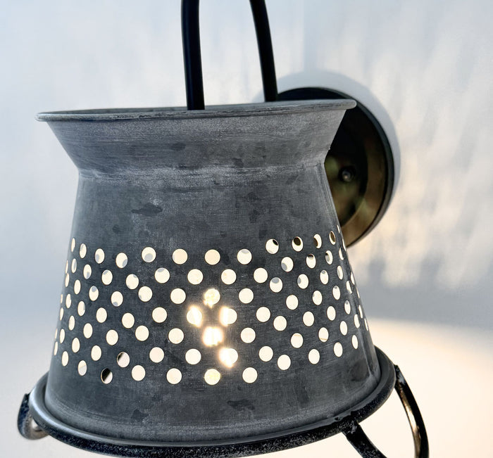 USA-made rustic wall sconce, handcrafted in Loris, SC