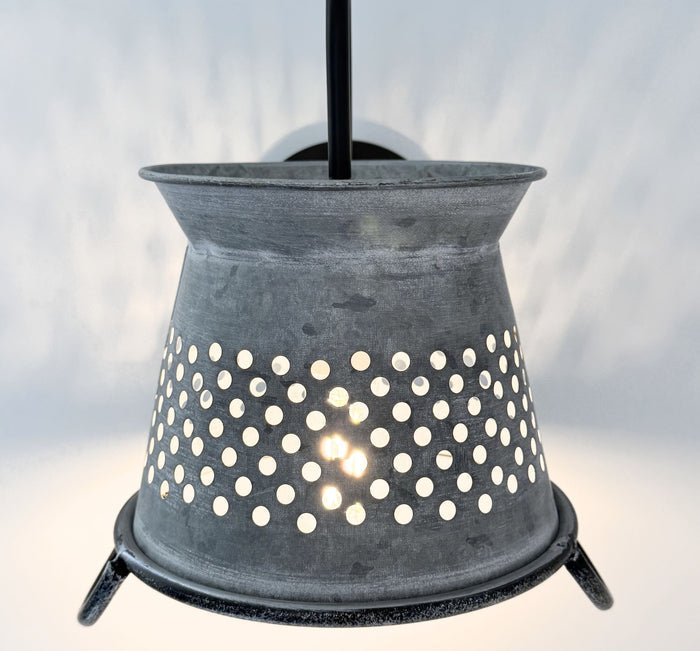 Rustic galvanized metal wall sconce, handmade by The Lamp Goods