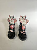 Puss N Boots - Cat Shakers - 1950s Japan - Original stickers & stoppers - Hand-painted