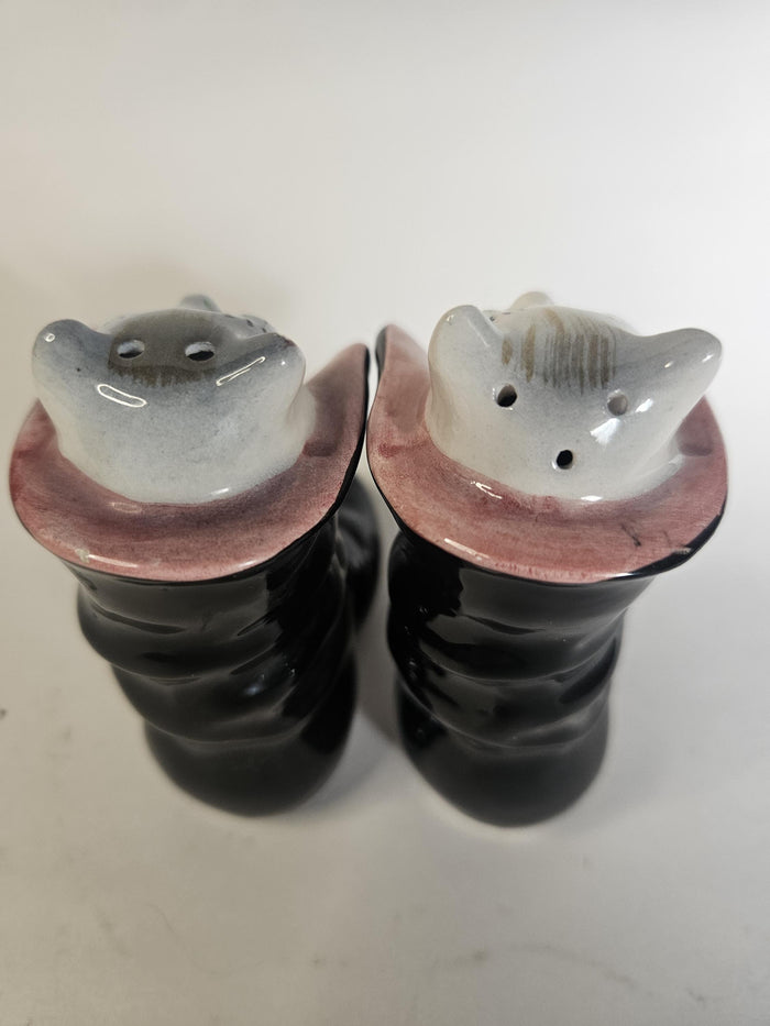 Puss N Boots - Cat Shakers - 1950s Japan - Original stickers & stoppers - Hand-painted