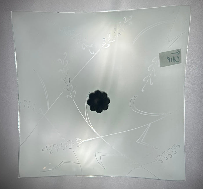 Quiet Harvest Etched Glass Ceiling Light *Note Chip* - The Lamp Goods