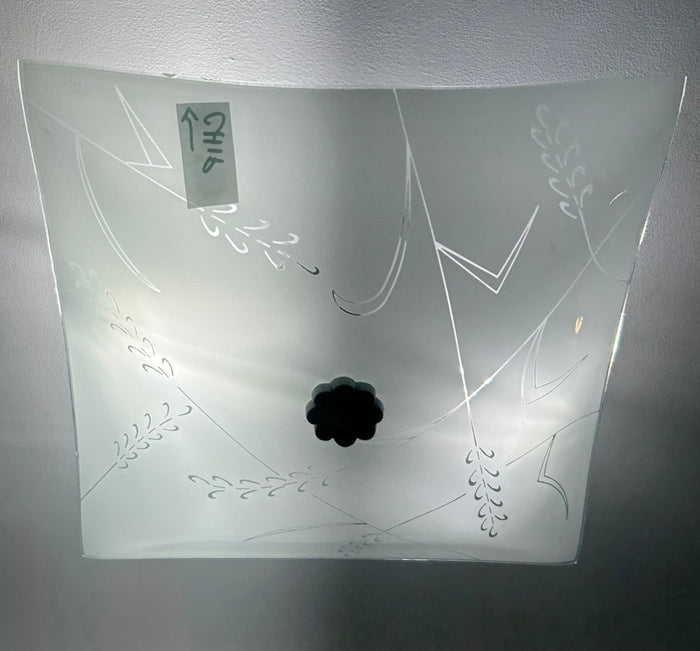 Quiet Harvest Etched Glass Ceiling Light *Note Chip* - The Lamp Goods