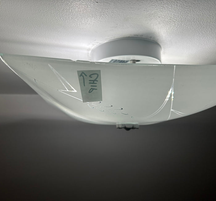 Quiet Harvest Etched Glass Ceiling Light *Note Chip* - The Lamp Goods