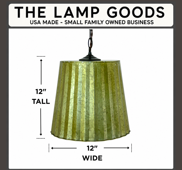 Sage Galvanized Fluted Pendant Light