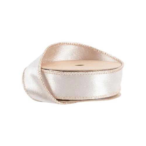 La Ribbons Shimmer Satin | Champagne with Champagne Backing Ribbon 1"Wx10yd - Satin Ribbons Ribbon