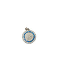Silver Plated Blue Opal Round Pendant Necklace
