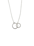 Silver Plated Double Circle Necklace