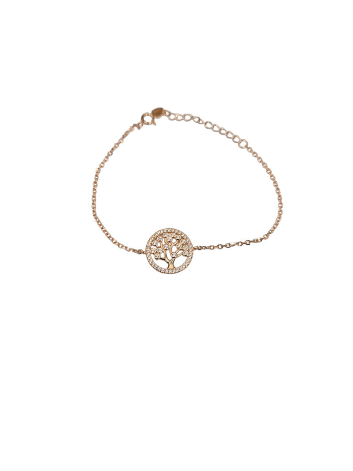 Silver Plated Tree of Life Adjustable Chain Bracelet