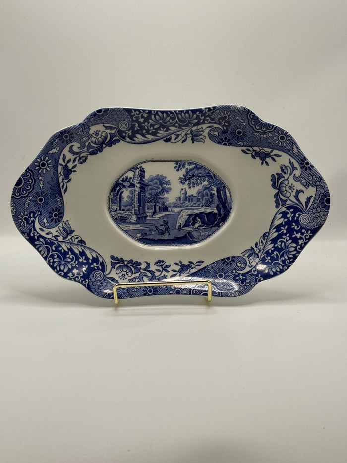 Spode Blue Italian Creamer and Oval Dish Set