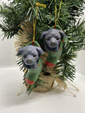 Staffordshire Staffy  Dog Puppy Christmas Xmas Tree Decoration Statue Home Blue