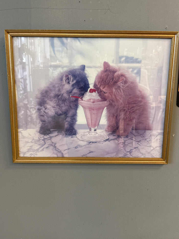 Two Kitties Milkshake Art