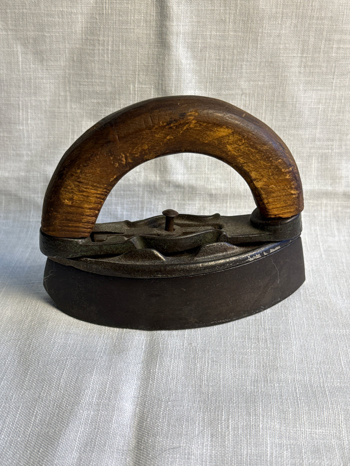Two piece wooden Handle Sad Iron 5”